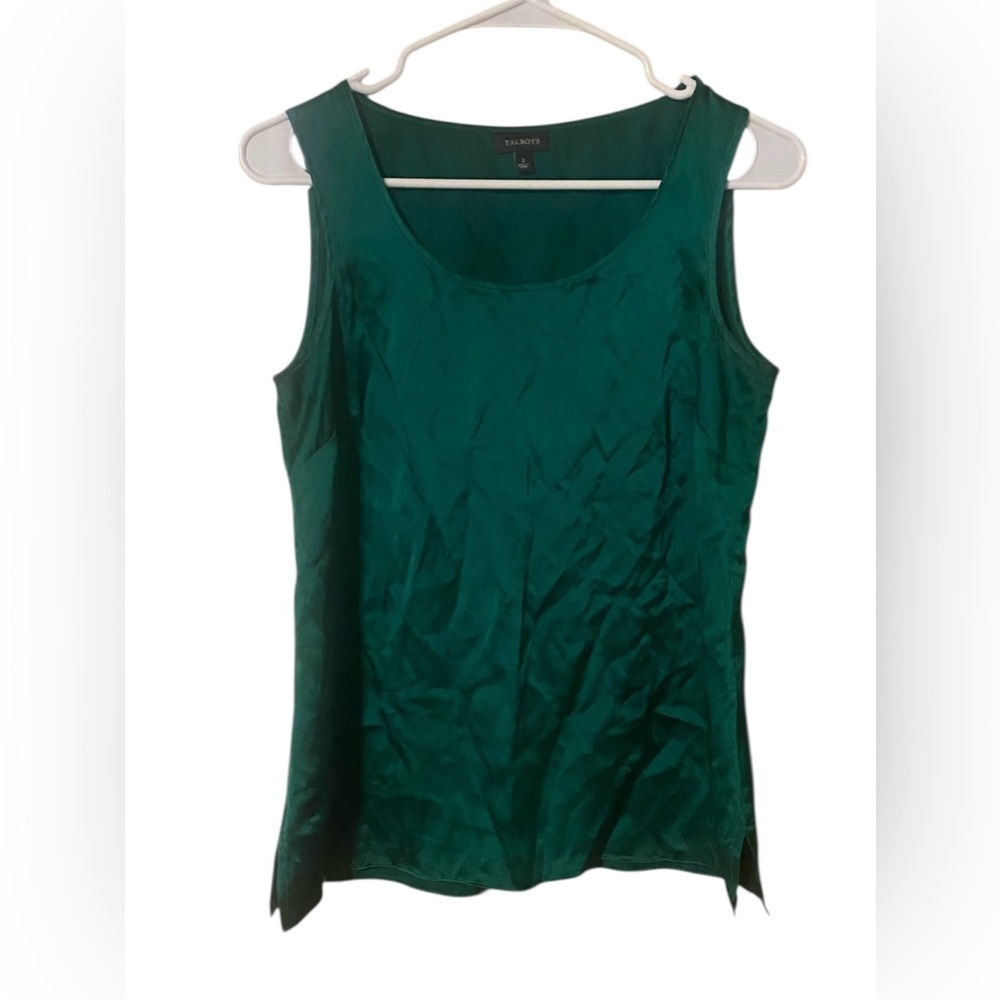 Talbots 100% Silk Top Tank Blouse Women 2 Layering Sleeveless Y2K Luxury Minimal